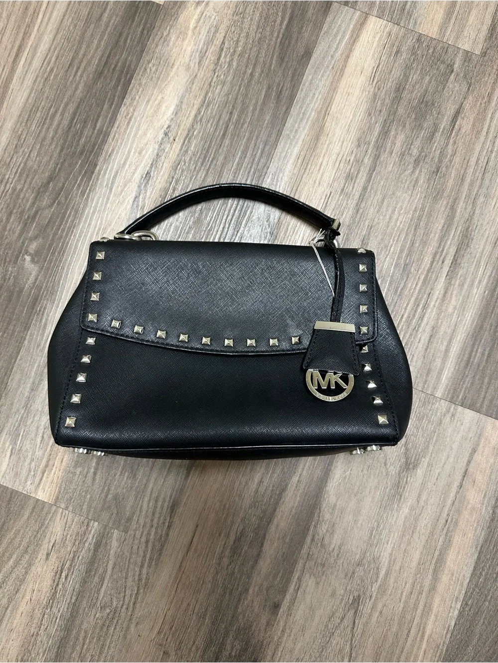Michael Kors Ava Black Studded Satchel